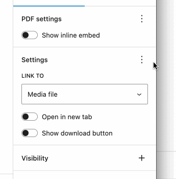 Permalink in File Block settings
