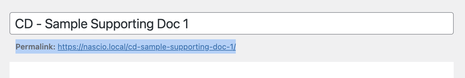 Permalink under the Attachment Post Title