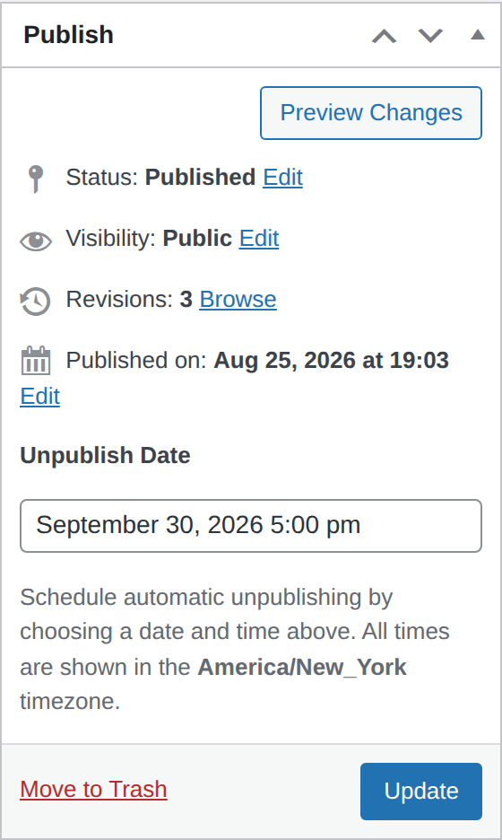 Classic Publish metabox