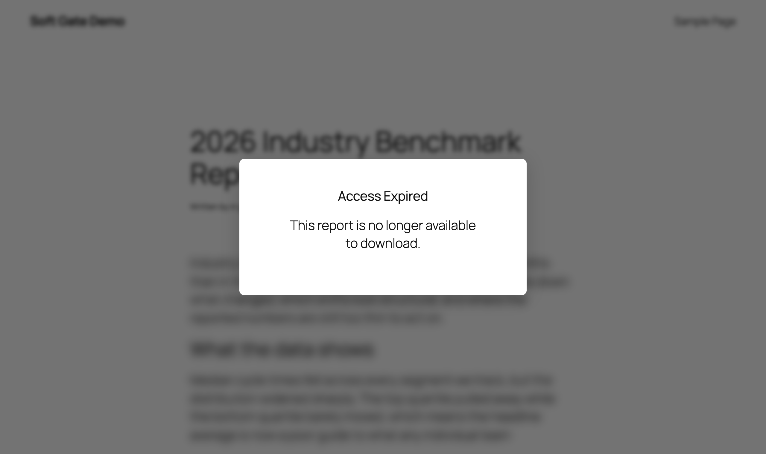 The expired dialog showing the blocked message with no retry